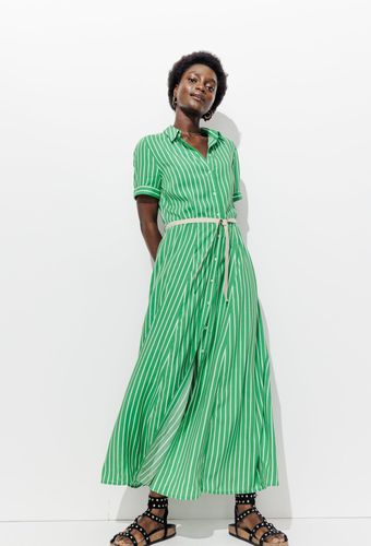 Longue robe-chemise rayée Rayé vert - Promod - Modalova