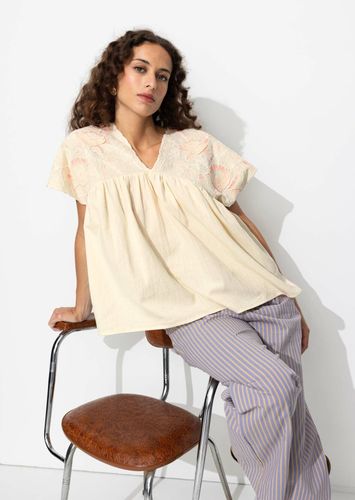 Promod Blouse brodée Femme Ecru - Promod - Modalova