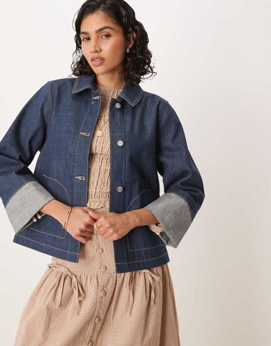 Veste en jean coupe carrÃ©e - Bleu foncÃ©-Bleu marine Bleu marine XS female - Gant - Modalova