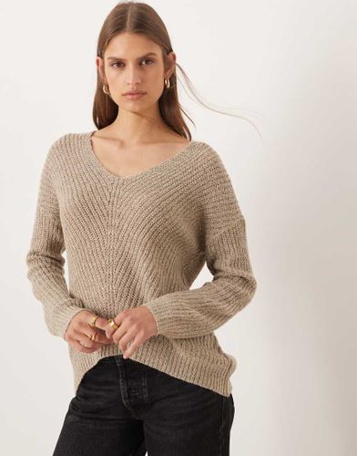 Pull lÃ©ger Ã  col V - Beige-Sans opinion Sans opinion M female - Jdy - Modalova