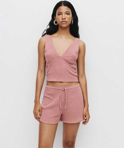 Pull & Bear - Short en maille ajourÃ©e - Rose rose XL female - Pull&bear - Modalova