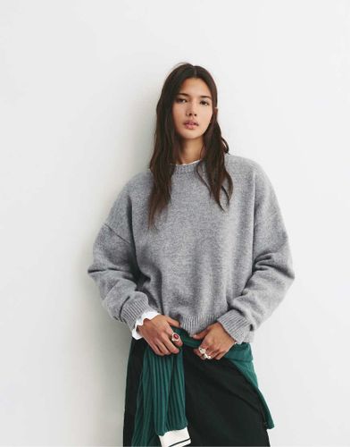Pull & Bear - Sweat basique en maille - Gris chinÃ© Gris XS female - Pull&bear - Modalova