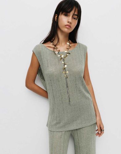 Pull & Bear - Top en maille ajourÃ©e - Vert Vert XS female - Pull&bear - Modalova