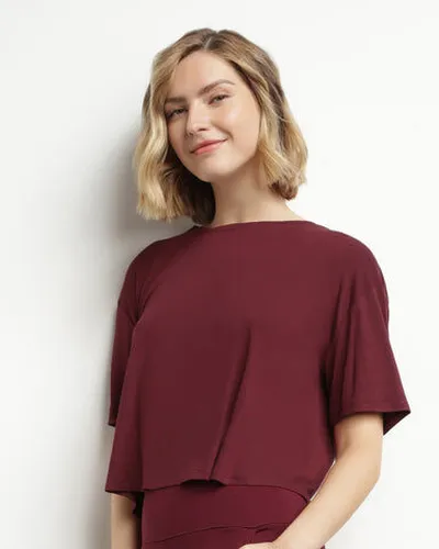 T-shirt de sport en viscose Bordeaux avec dos ouvert Move Rouge M - Dim - Modalova