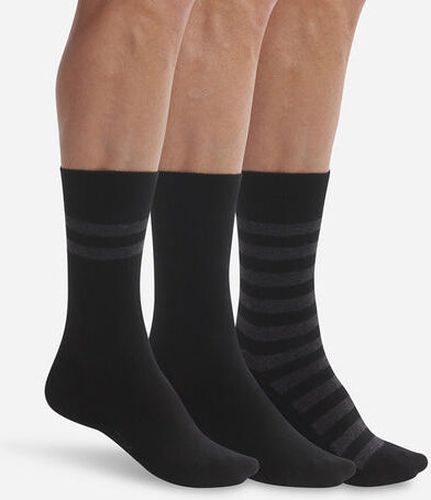 Lot de 3 paires de chaussettes Noir à rayures Coton Style - Masculin - Taille 39/42 Noir 39/42 - Dim - Modalova