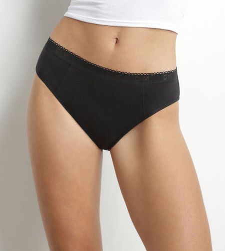 Culotte menstruelle lavable en coton bio noir Flux abondant Protect Noir 40/42 - Dim - Modalova