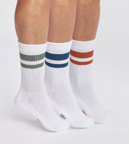 Lot de 3 paires de chaussettes en coton Blanc Vert Eco Sport Blanc 43/46 - Dim - Modalova