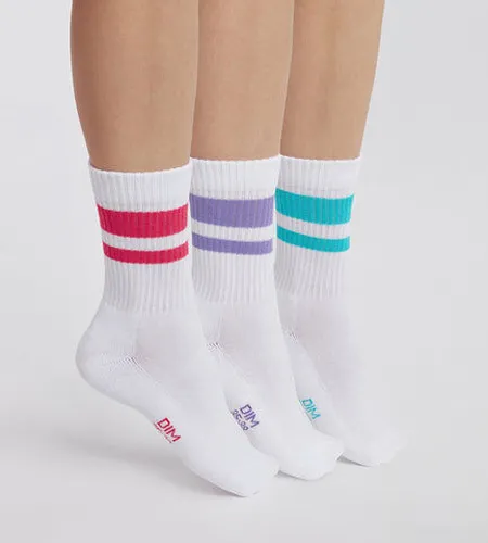 Lot de 3 paires de chaussettes en coton Rouge Eco Sport - Féminin - Taille 35/38 Blanc 35/38 - Dim - Modalova