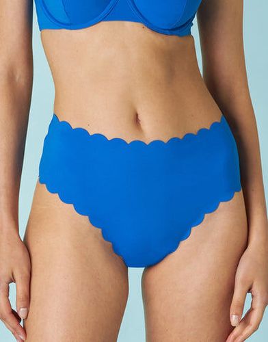 Bas de maillot de bain taille haute Scallop en microfibre bleu électrique Bleu 44 - Dim - Modalova