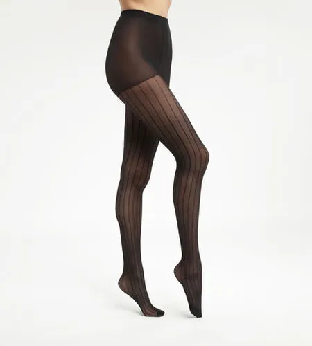 Collant transparent à motifs linéaires Noir Style Noir 3/4 - Dim - Modalova