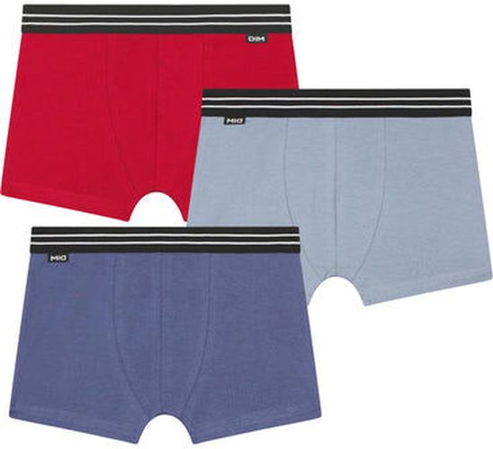 Lot de 3 boxers garçon en coton stretch Rouge Carmin Bleu Eco Bleu 10 - Dim - Modalova
