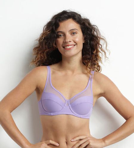 Soutien-gorge emboitant à armatures en microfibre Violet Generous - Féminin - Taille 95C Violet 95C - Dim - Modalova