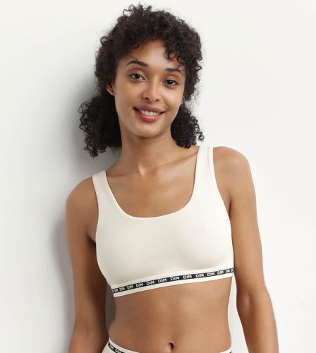 Brassière crop top sans armature en modal polyamide Icons Seamless AUZ_BEIGE IVOIR S - Dim - Modalova