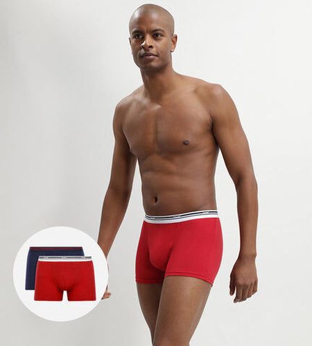 Lot de 2 boxers coton stretch Rouge Lave et Bleu Denim Daily Colors Rouge 6 - Dim - Modalova