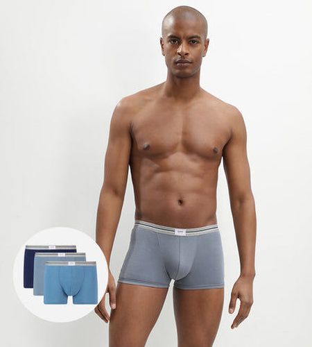 Lot de 3 boxers gris acier noir coton stretch résistant Ultra Resist Gris 4 - Dim - Modalova