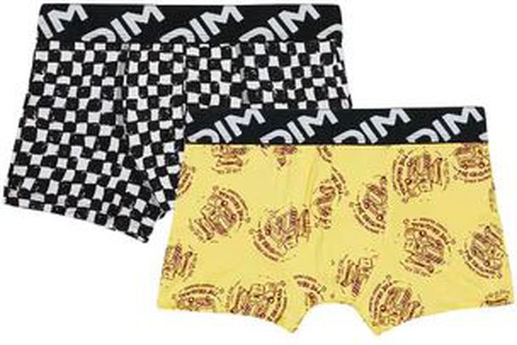 Lot de 2 boxers garçons en microfibre recyclée motif damier Micro 8 - Dim - Modalova