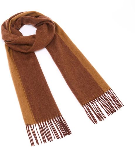 Écharpe Réversible en Laine - Cognac et Camel - Draeger - Modalova