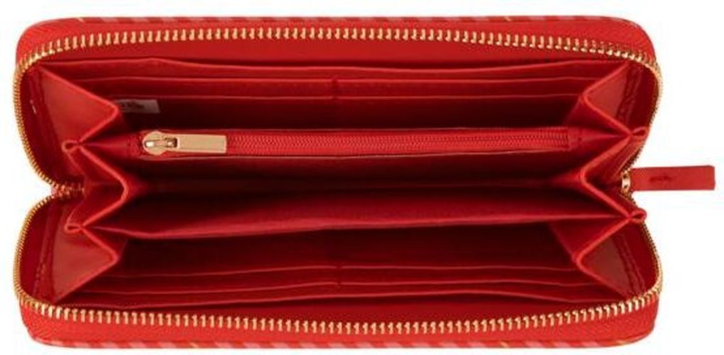 Grand portefeuille - rayures rouges et roses - Draeger - Modalova
