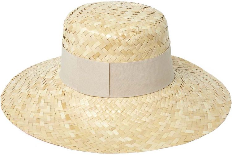 Capeline en paille galon beige - Draeger - Modalova