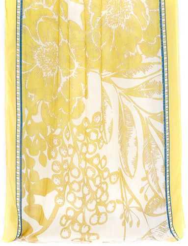 Grande étole - Imprimé fleurs Jouy - Jaune - 70x180 cm - Draeger - Modalova