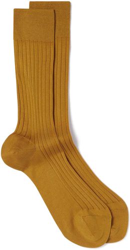 Chaussettes unies moutarde - Draeger - Modalova