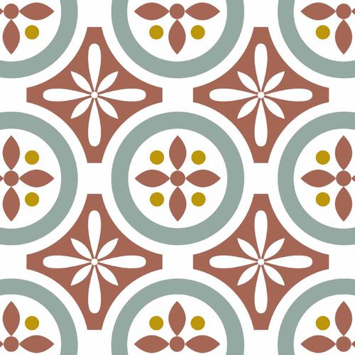 Stickers carrelage 15x15 cm - Motifs floraux rouges - Draeger - Modalova