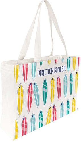 Tote bag coton imprimé planches de surf - Draeger - Modalova