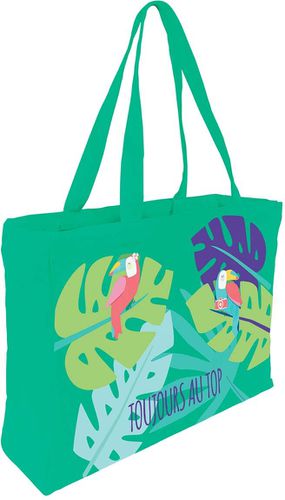 Tote bag coton imprimé toucans - Draeger - Modalova