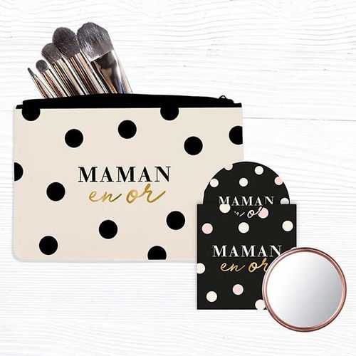 Lot Pochette & Miroir Maman en Or - Draeger - Modalova