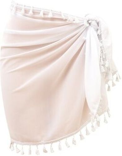 Paréos Paréo de plage FRINGES Blanc - Alberto Cabale - Modalova