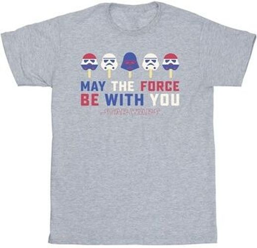 T-shirt May The Force Ice Pops Gris - Star Wars: A New Hope - Modalova