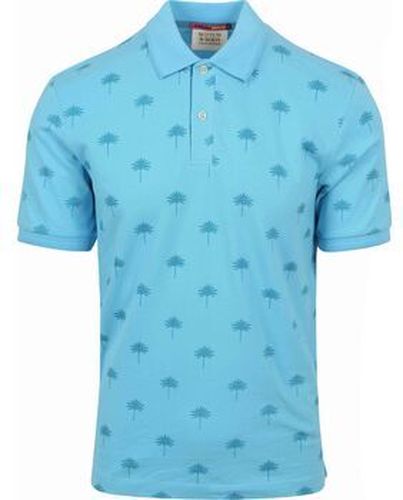 T-shirt Polo Palmiers Bleu Bleu - Scotch & Soda - Modalova