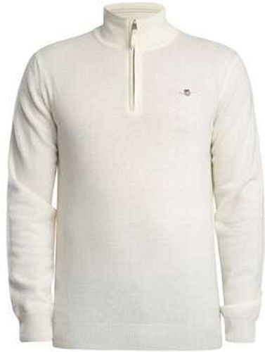 Pull Tricot demi-fermeture éclair en laine d'agneau superfine Blanc - Gant - Modalova