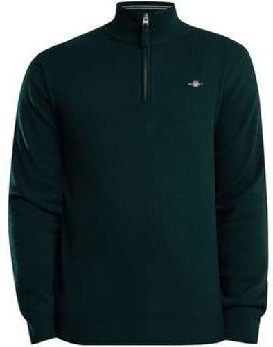 Pull Tricot demi-fermeture éclair en laine d'agneau superfine Vert - Gant - Modalova