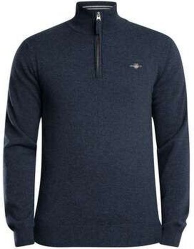 Pull Tricot demi-fermeture éclair en laine d'agneau superfine Bleu - Gant - Modalova