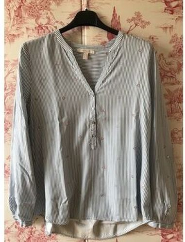 Chemise Chemisier à col tunisien Bleu - Esprit - Modalova