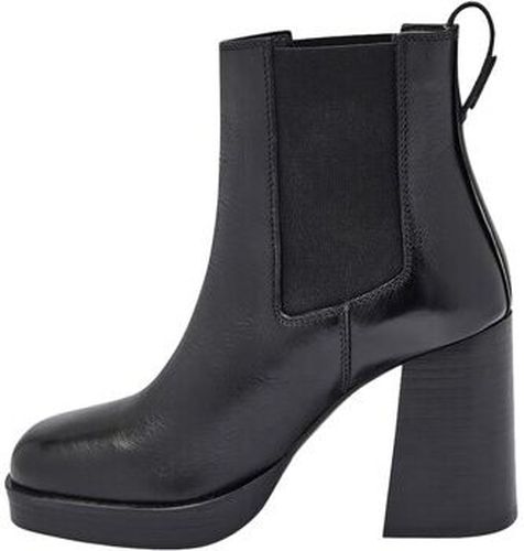 Boots Bottine Cuir à Talon Vanilla Noir - Les Tropéziennes par M Belarbi - Modalova
