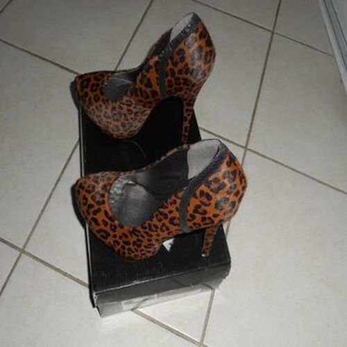 Chaussures escarpins Escarpins panthère Marron - Morgan - Modalova