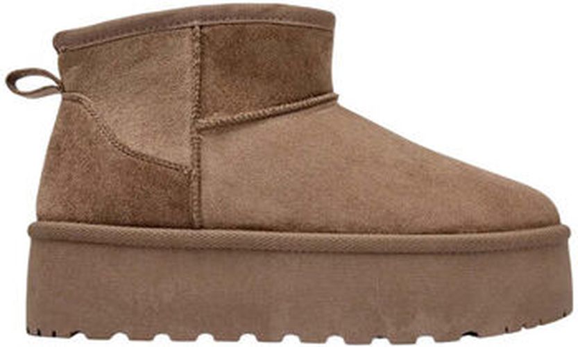 Bottines Bottines fourrées à plateforme effet daim, Taupe Beige - Vera Collection - Modalova