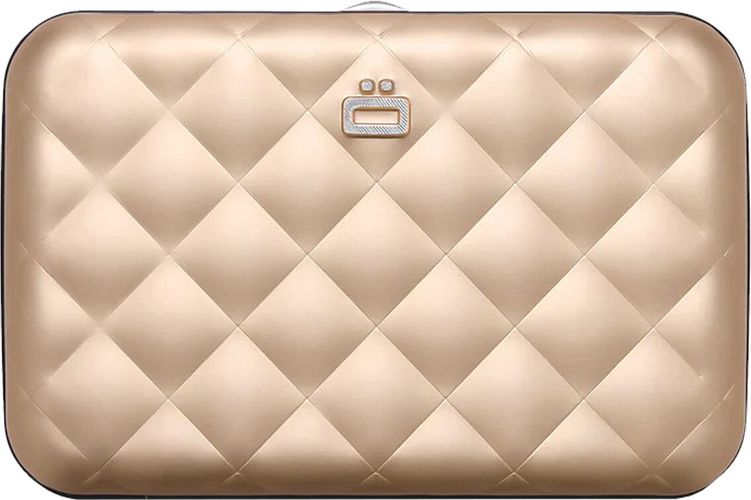 Porte cartes matelassé en aluminium Quilted Button Ögon Rose Doré - OGON - Modalova