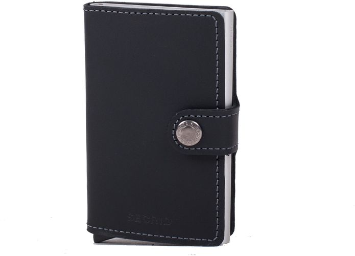 Porte-cartes en aluminium et cuir Miniwallet 4 - 6 cartes (Couleur: Noir) Noir - SECRID - Modalova