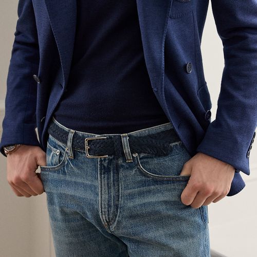 Ceinture tressée en daim de vachette - Purple Label - Modalova