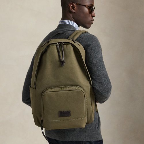 Sac à dos en toile et finition en cuir - Polo Ralph Lauren - Modalova