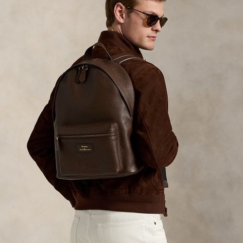 Sac à dos en cuir chagrin - Polo Ralph Lauren - Modalova