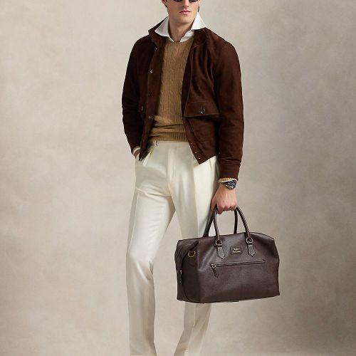 Sac de voyage en cuir grainé - Polo Ralph Lauren - Modalova