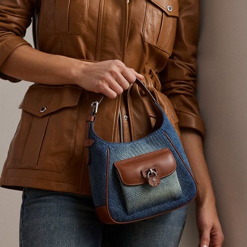 Petit sac porté épaule Tanner en denim - Lauren - Modalova