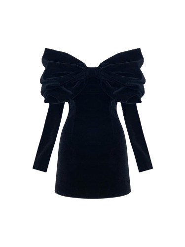 Lavinya Velvet Dress - Black - Gigii's - Modalova