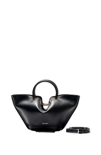 SAONARA MINI BLACK LEATHER BAG - Saonara - Modalova