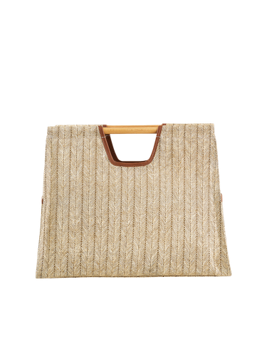 Frida Beach Bag Beige Herringbone - Maven Bag - Modalova