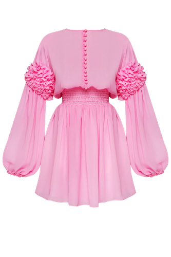 Light Pink Ruffle Dress - Guranda - Modalova